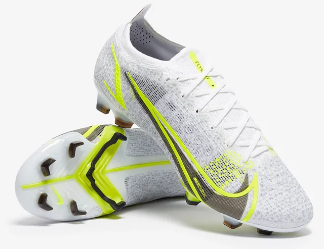 Nike Mercurial White Volt Black Firm-Ground Sapatos de futebol 7