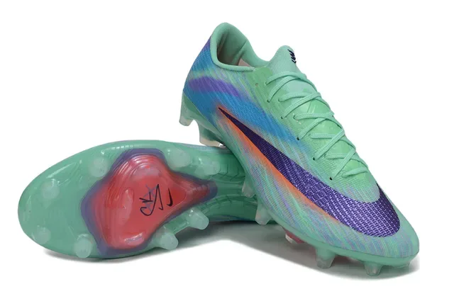 Nike Multicolor Green Knit Upper Gradient Firm-Ground Soccer Shoes 4
