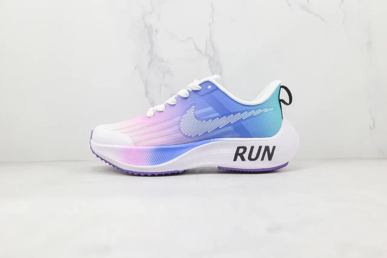 Nike Multicolor White Gradient Mesh Upper Midsole RUN Text Running Shoes 1