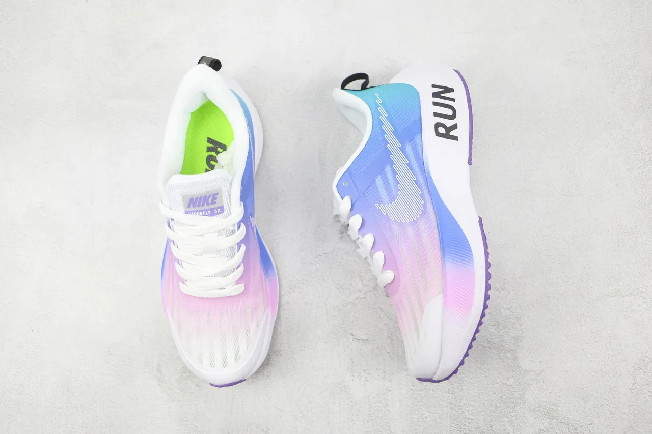 Nike Multicolor White Gradient Mesh Upper Midsole RUN Text Running Shoes 8
