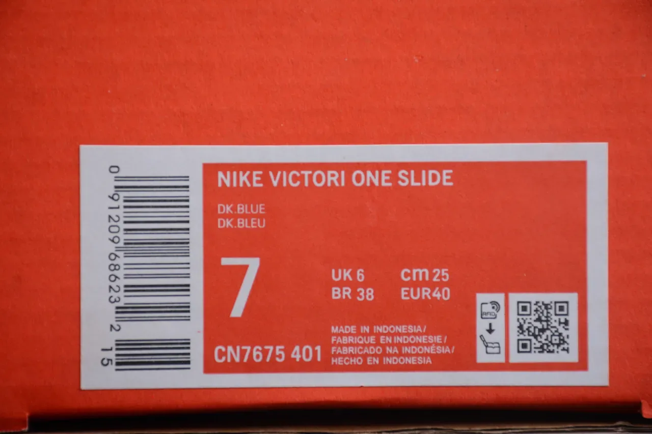 Nike Navy White Single-Strap Molded Footbed Slippers 2