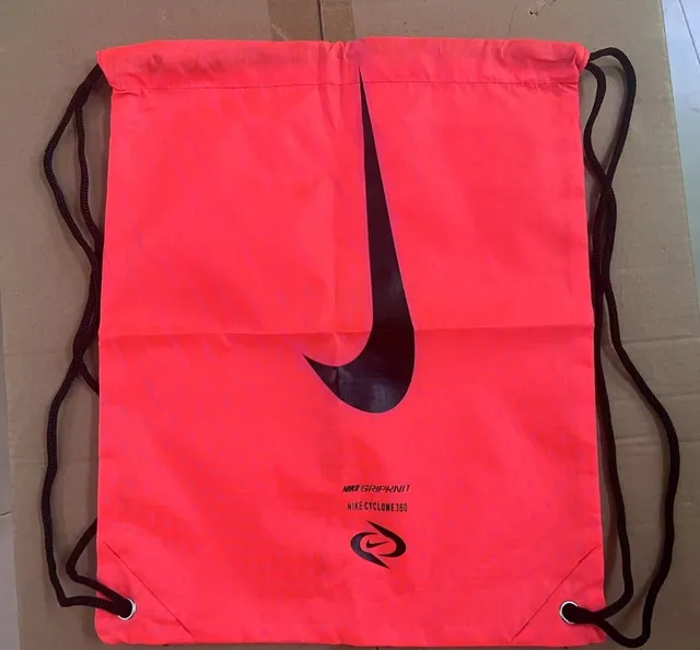 Nike Orange Black Drawstring Closure Sack-Style Silhouette Bucket Bag 17