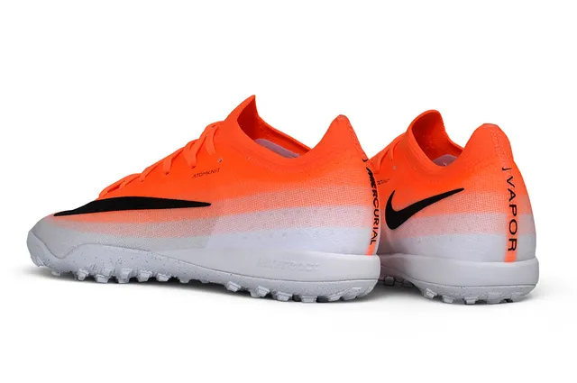 Nike Orange Black Knit Upper Gradient Turf Soccer Shoes 4