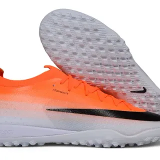 Nike Orange Black Low-Cut Sock-Fit Upper Gradient Knit Turf Soccer Shoes