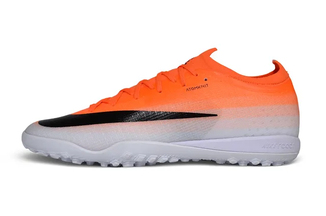 Nike Zapatillas de fútbol turf naranja negro low-cut sock-fit upper gradient knit 7