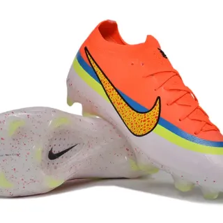 Nike Orange Multicolor Low-Cut Knit Upper Oversized Speckled Swoosh Firm-Ground Soccer Shoes