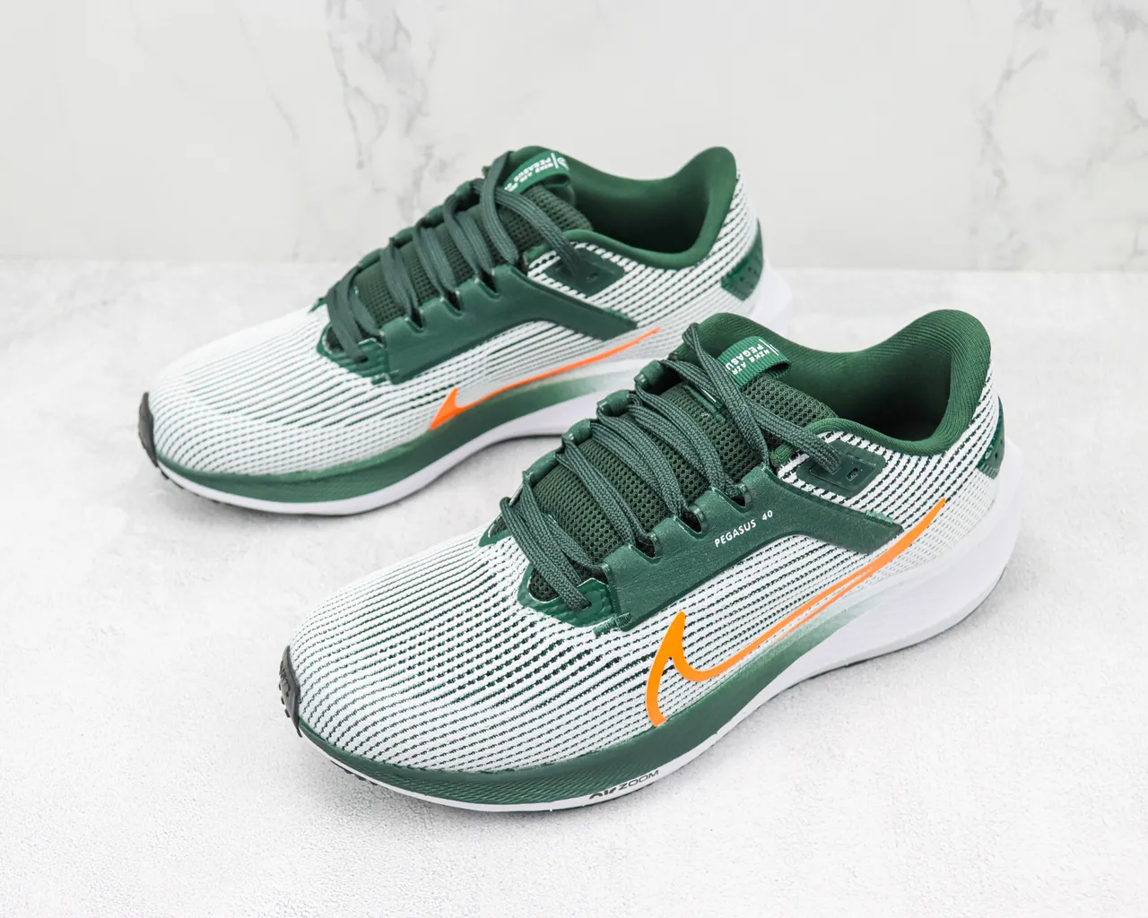 Nike Pegasus 40 White Green Orange Running Shoes 4