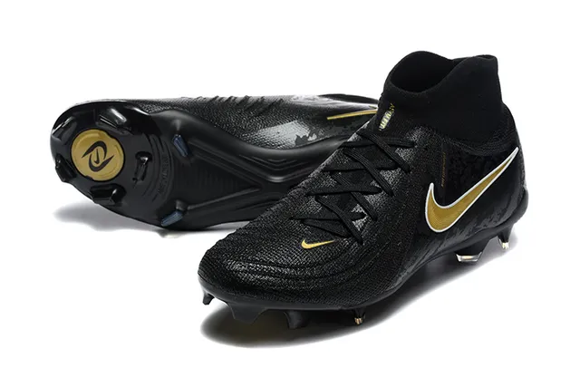 Nike Phantom GT Black and Gold Firm-Ground Soccer Shoes 7