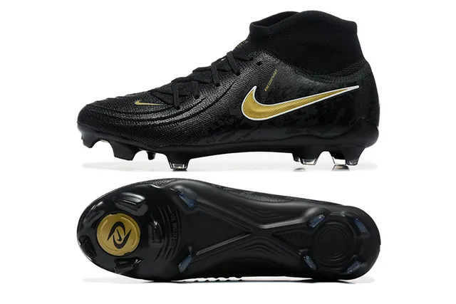 Nike Phantom GT Black and Gold Firm-Ground Soccer Shoes 9