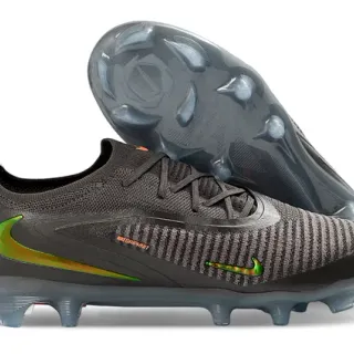 Nike Phantom GT Black Iridescent Green Firm-Ground Soccer Shoes