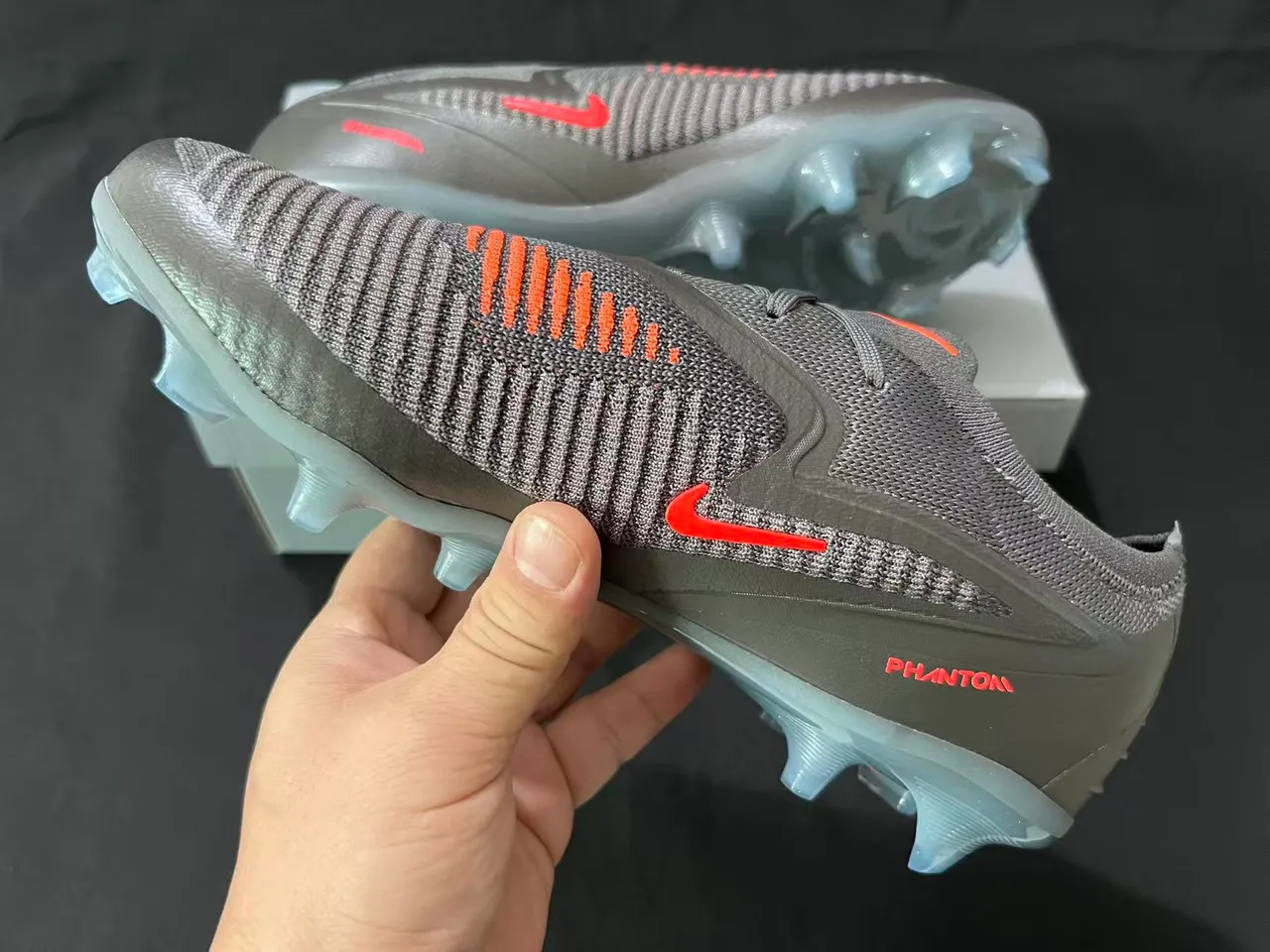 Nike Phantom GT Black Iridescent Green Firm-Ground Soccer Shoes 4