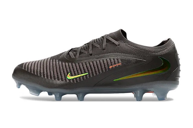 Nike Phantom GT Black Iridescent Green Firm-Ground Soccer Shoes 17