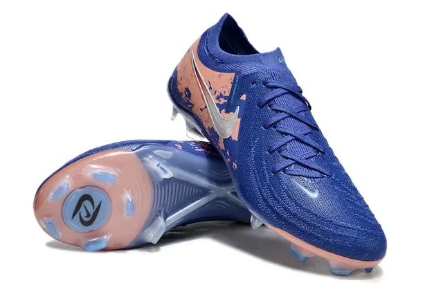 Nike Phantom GT أزرق وكورال تريكو مشقق Firm-Ground حذاء كرة القدم 4
