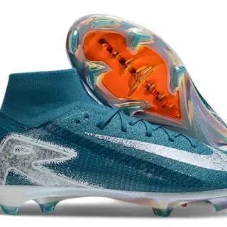 Nike Phantom GT أزرق فضي مقطع عالي نسيج علوي أحذية كرة القدم للأرضية الصلبة