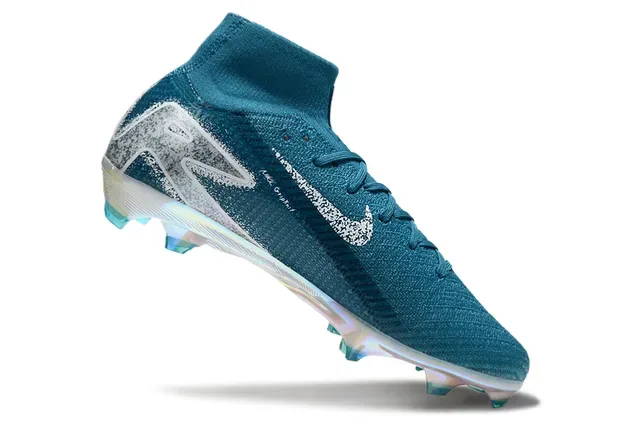 Nike Phantom GT أزرق فضي مقطع عالي نسيج علوي أحذية كرة القدم للأرضية الصلبة 2