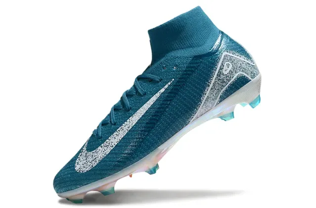 Nike Phantom GT أزرق فضي مقطع عالي نسيج علوي أحذية كرة القدم للأرضية الصلبة 3