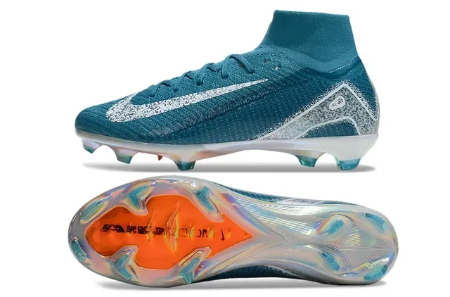 Nike Phantom GT أزرق فضي مقطع عالي نسيج علوي أحذية كرة القدم للأرضية الصلبة 6