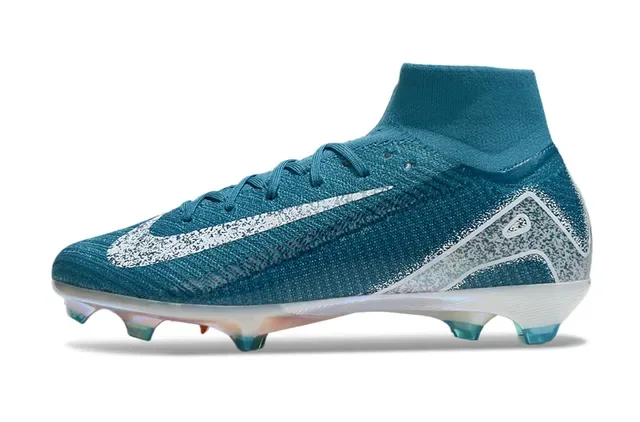 Nike Phantom GT أزرق فضي مقطع عالي نسيج علوي أحذية كرة القدم للأرضية الصلبة 7