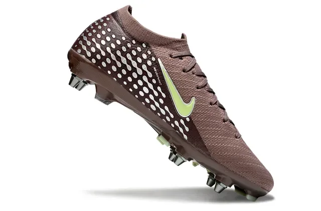 Nike Phantom GT Chaussures de Football Marron Vert Upper Knit Wave-Dot Pattern Semelle Firm-Ground 2