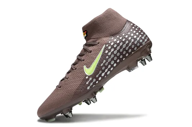Nike Phantom GT Marron Vert Lime Wave-Overlay Firm-Ground Chaussures de football 3