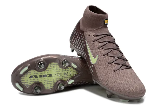 Nike Phantom GT Marron Vert Lime Wave-Overlay Firm-Ground Chaussures de football 4