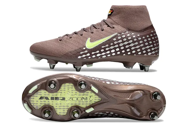 Nike Phantom GT Marron Vert Lime Wave-Overlay Firm-Ground Chaussures de football 6