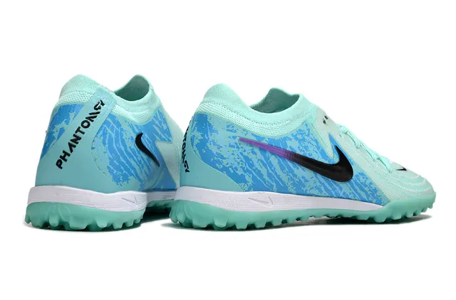Nike Phantom GT multicolor azul malha superior assimétrica TPU overlay gramado sapatos de futebol 5