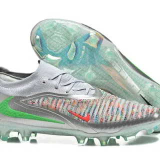 Nike Phantom GT Multicolor Knit Silver Green Firm-Ground Soccer Shoes