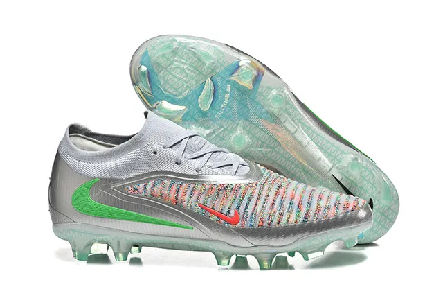 Nike Phantom GT Multicolor Knit Silver Green Firm-Ground Soccer Shoes 1