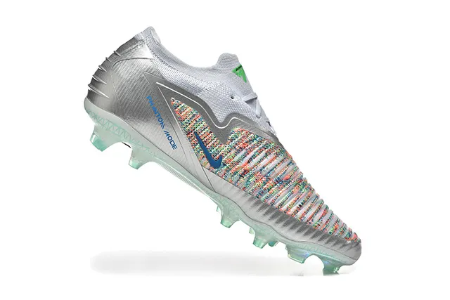 Nike Phantom GT Multicolor Knit Silver Green Firm-Ground Soccer Shoes 3