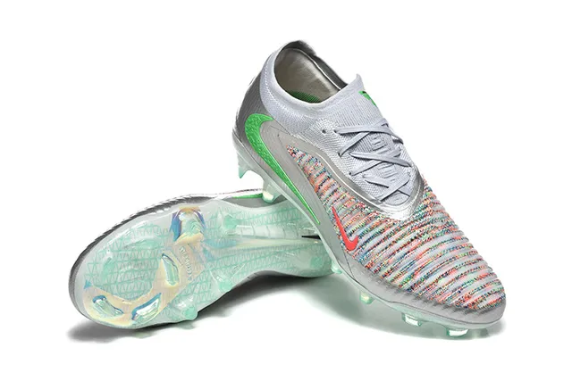 Nike Phantom GT Multicolor Knit Silver Green Firm-Ground Soccer Shoes 7
