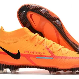 Nike Phantom GT কমলা কালো উচ্চ টপ সক ফিট কলার ফার্ম গ্রাউন্ড ফুটবল জুতো