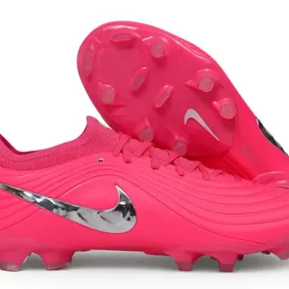 Nike Phantom GT 粉色银色波纹纹理合成鞋面 Metallic Swoosh 钉地足球鞋