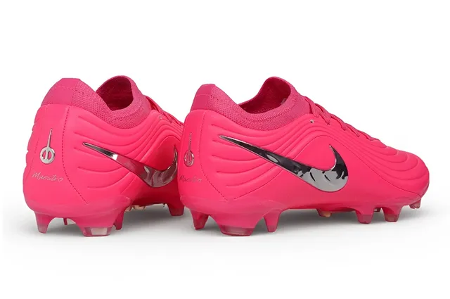 Nike Phantom GT rosa prata texturizado com onda upper sintético Metallic Swoosh sapatos de futebol para gramado firme 5