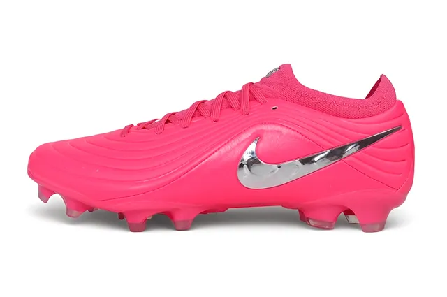 Nike Phantom GT rosa prata texturizado com onda upper sintético Metallic Swoosh sapatos de futebol para gramado firme 7