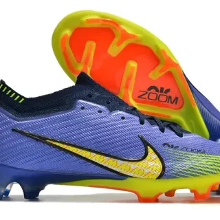 Nike Phantom GT Purple Yellow Low-Cut Knit Upper Asymmetrical Lacing Firm-Ground Soccer Shoes