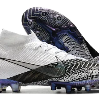 Nike Phantom GT blanco negro alto corte tejido superior cordones asimétricos superficie firme zapatos de fútbol