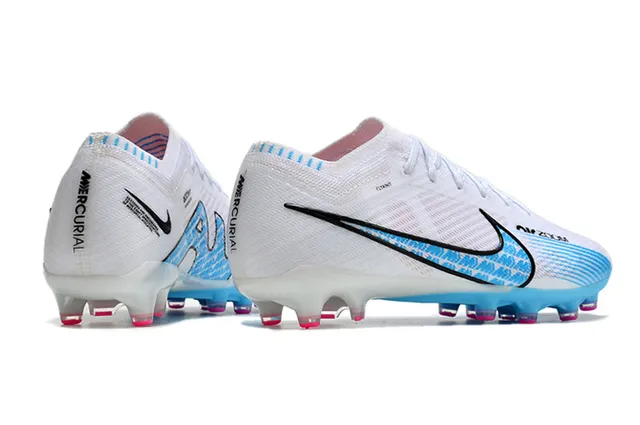 Nike Phantom GT White Blue Flyknit Upper Low-Cut Ankle Collar Firm-Ground Soccer Shoes 5