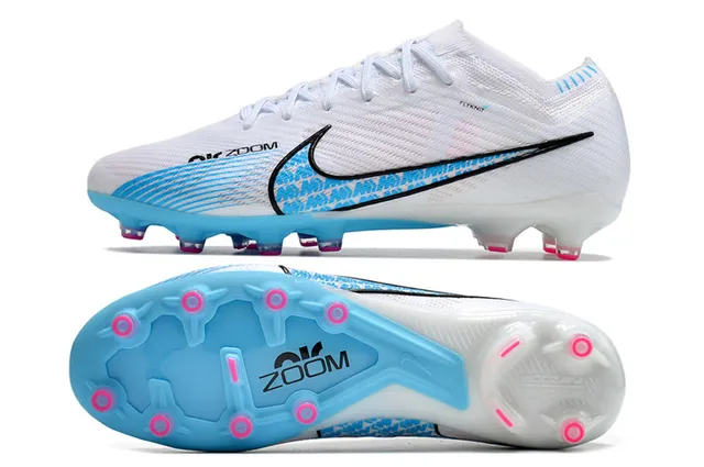 Nike Phantom GT White Blue Flyknit Upper Low-Cut Ankle Collar Firm-Ground Soccer Shoes 6