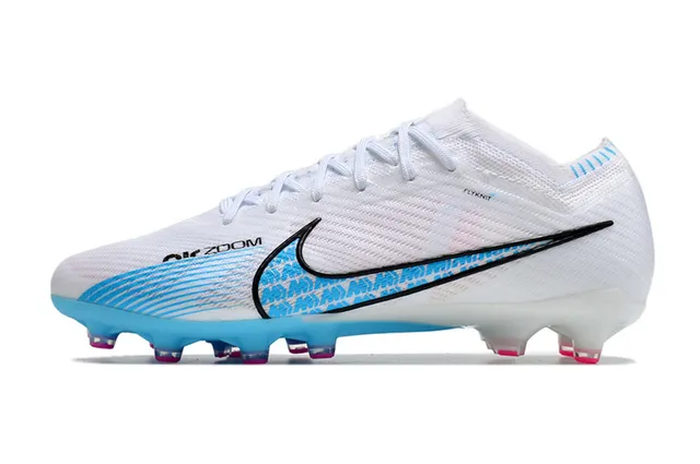 Nike Phantom GT White Blue Flyknit Upper Low-Cut Ankle Collar Firm-Ground Soccer Shoes 7