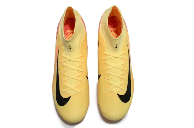 Nike Phantom GT Yellow Pink High-Cut Sock-Fit Collar Firm-Ground Soccer Shoes 2