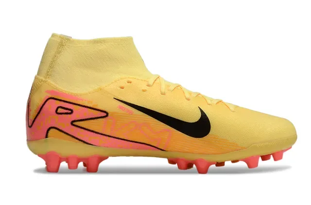 Nike Phantom GT Yellow Pink High-Cut Sock-Fit Collar Firm-Ground Soccer Shoes 7