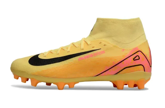 Nike Phantom GT Yellow Pink High-Cut Sock-Fit Collar Firm-Ground Soccer Shoes 8