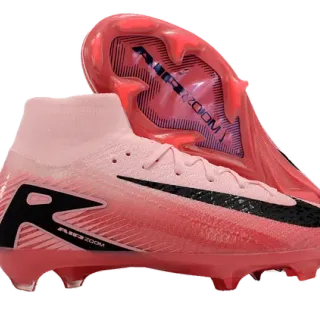 Nike Pink Black High-Cut Flyknit Collar Gradient Upper Firm-Ground Soccer Shoes