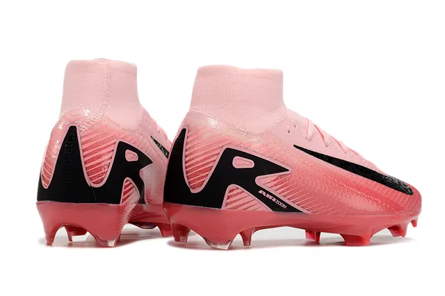 Nike Pink Black High-Cut Flyknit Collar Gradient Upper Firm-Ground Soccer Shoes 5