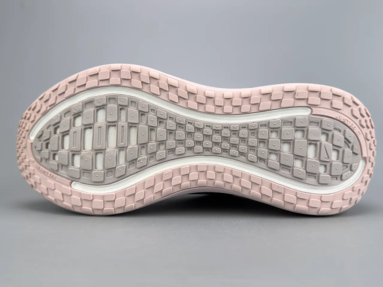 Nike Tênis Running Upper Knit Engineered Rosa Cinza Solado Médio Esculpido Ondulado 2