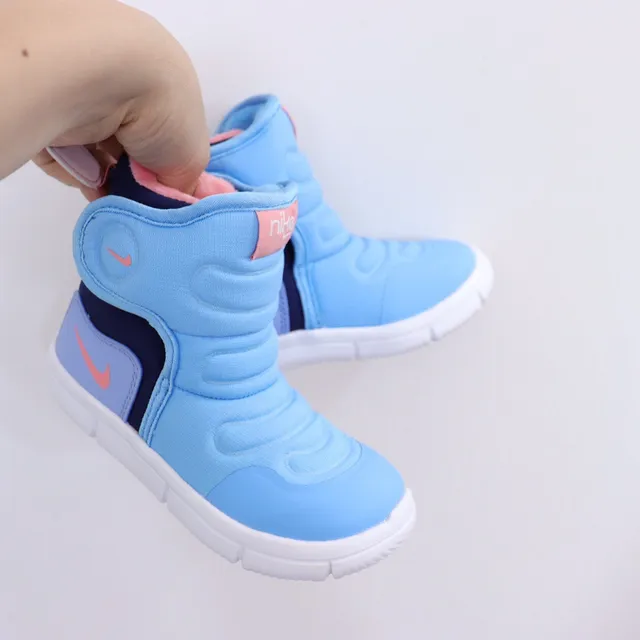 Nike Bottes de neige isolées rose et vert à col rembourré haute 17