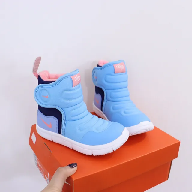 Nike Bottes de neige isolées rose et vert à col rembourré haute 24