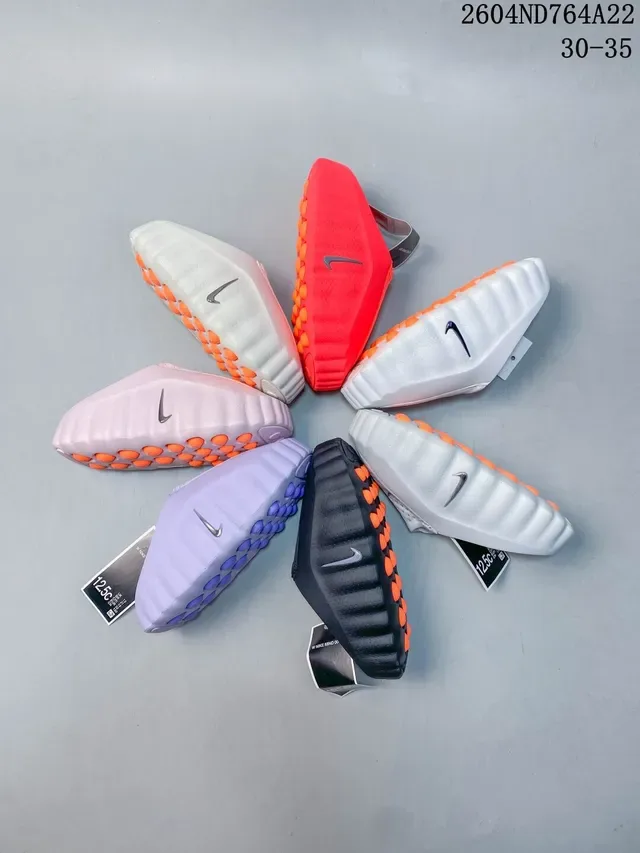 Nike Pink Orange Laceless Slip-On Molded Perforated Upper Sneakers 10