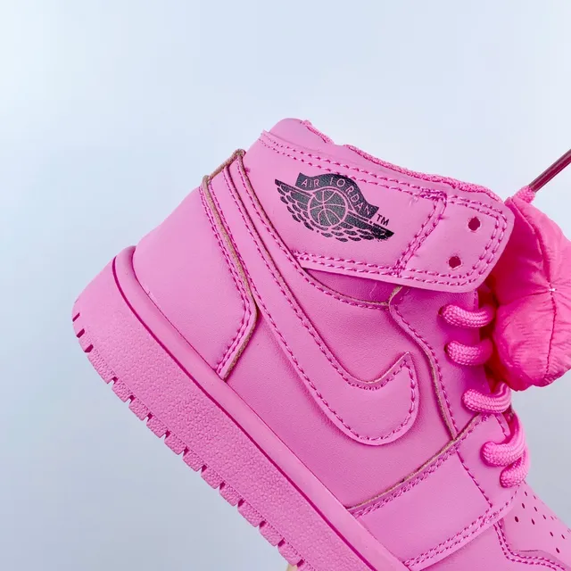 Nike Pink White High-Top Perforated Leather Upper Basketball Shoes 11